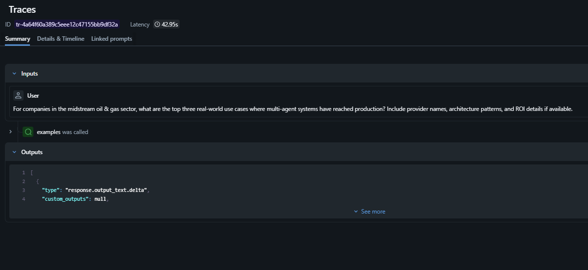 First MAS Question Trace